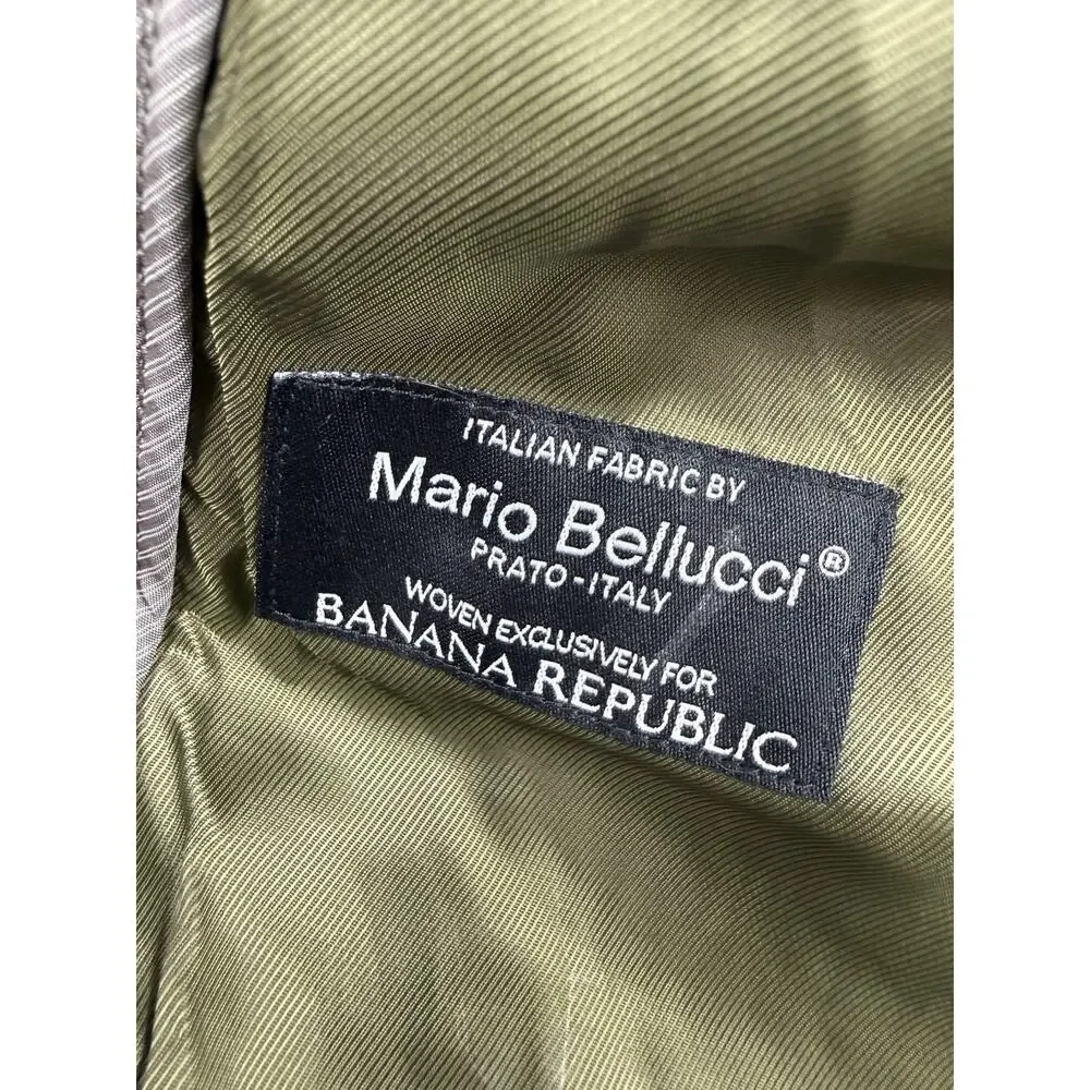 Banana Republic Mario Bellucci Wool Field Jacket Coat Olive Green Mens XXL Hood